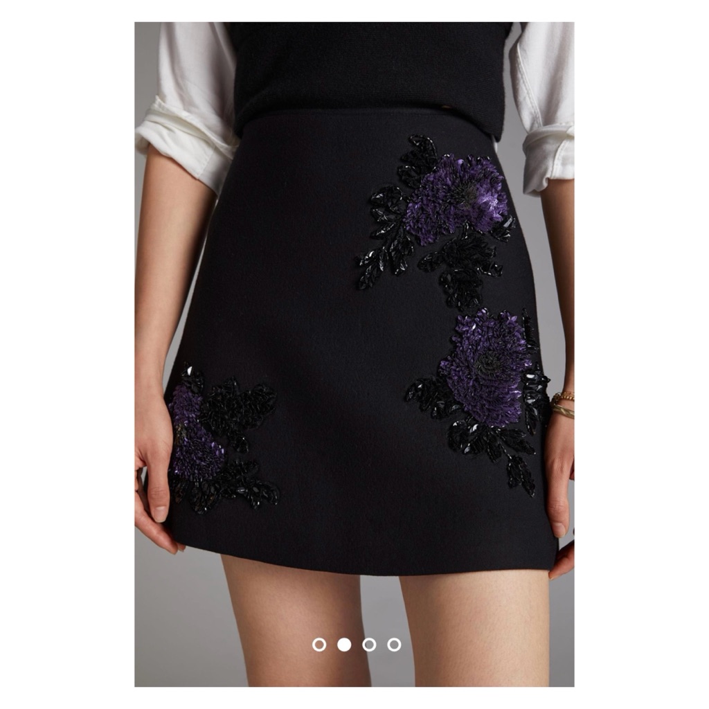 Nwot Anthropologie Dhruv Kapoor Sequin Embellished Mini Skirt Size Xsmall